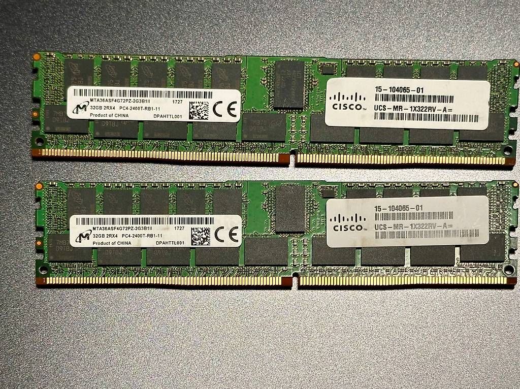 Memory / RAM: Micron 64GB DDR4 ECC RDIMM Server RAM | MTA36ASF4G72PZ-2G3B1 – Gebraucht aus Horn von Sevi_Buehler