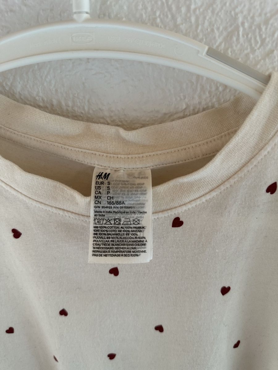 H&M Negligees & Pigiami: H&M Schlafanzug Creme mit roten Herzen Gr.S - Gratisversand – Usato da Frutigen venduto da glnays 4