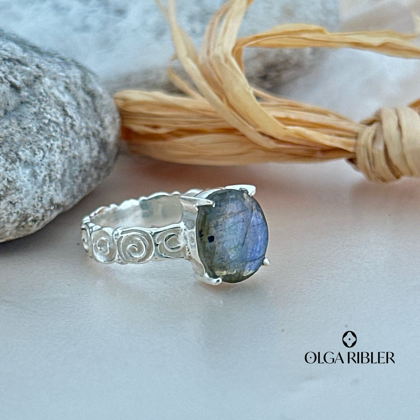 Olga Ribler Ringe: Labradorite Ring Sterling Silber Grösse 60 – Neu (gemäss Beschreibung) aus Luzern von Schmuckoutlet 5