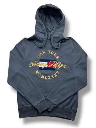 Tommy Hilfiger - Sweat à capuche gris - Taille S - Vintage