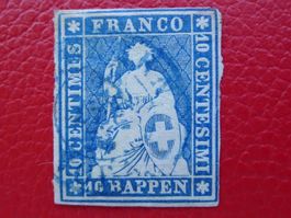 23Aa (23A2) mit RUND-Stempel von LUZERN: 28.DEZ.1854, 800.-+