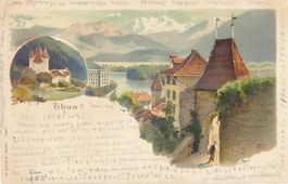 Thun - Litho + 1899 Feldpost