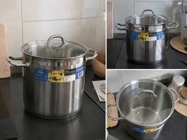 Marmite inox + couvercle -Migros Cucina&Tavola Gastro – 12 L