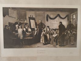Albert Anker Heliographie L'examin Das Schulexamen signiert