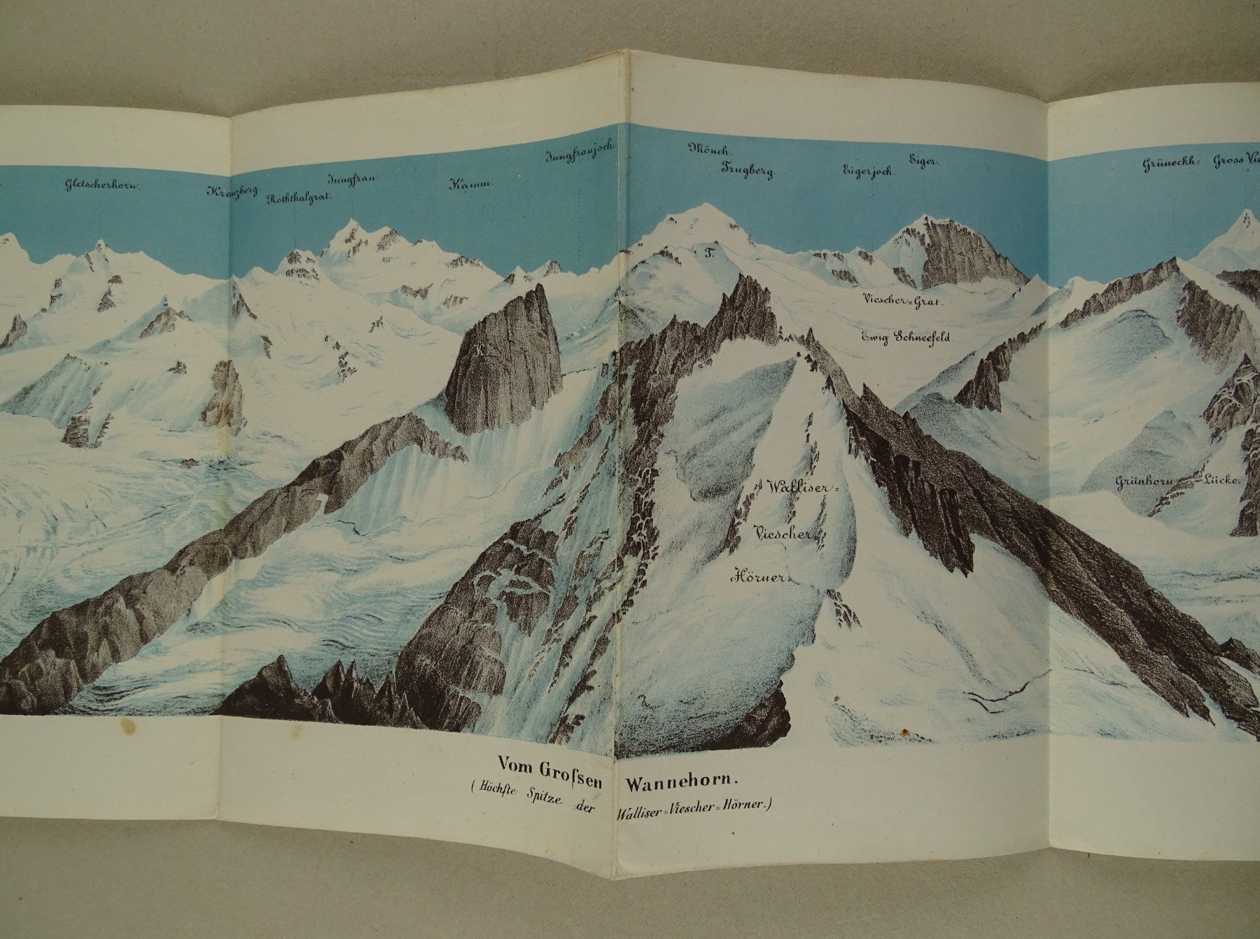 Stiche: PANORAMA VOM GROSSEN WANNEHORN, 1865 – Gebraucht aus Grüningen von Kartensammler 1