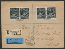 Flugpost Schweiz 1931 Basel London ab Triesenberg Luftpost