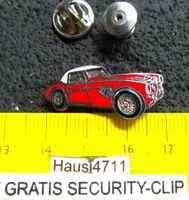AUSTIN HEALEY 3000 ROT/WEISS ENAMEL AUTO PIN m.SECURITY-CLIP