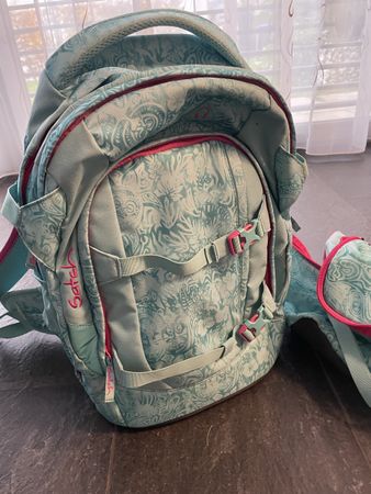 Satch Schulrucksack Türkis/Pink Top Zustand! Wie neu!