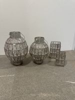 4er Set Windlichter, Metall/Glas, für stimmungsvolle Abende