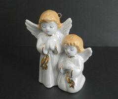 2 Porzellan-Engel mit Aufhänger / Christbaumschmuck, NEU