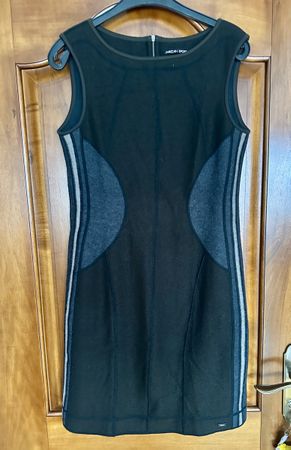 Marc Cain Kleid, Wollmischung, Grau-Dunkelbraun , Grösse M