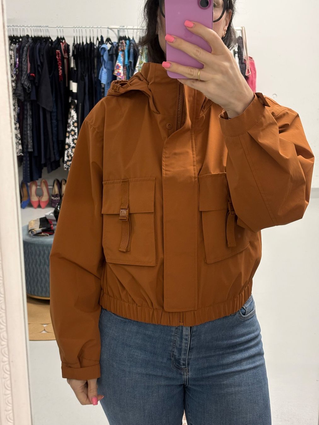 Giacche: REISS neue Übergangsjacke 42 rost Bomberjacke Kapuze – Nuovo (secondo la descrizione) da Regensdorf venduto da secondchancefashion