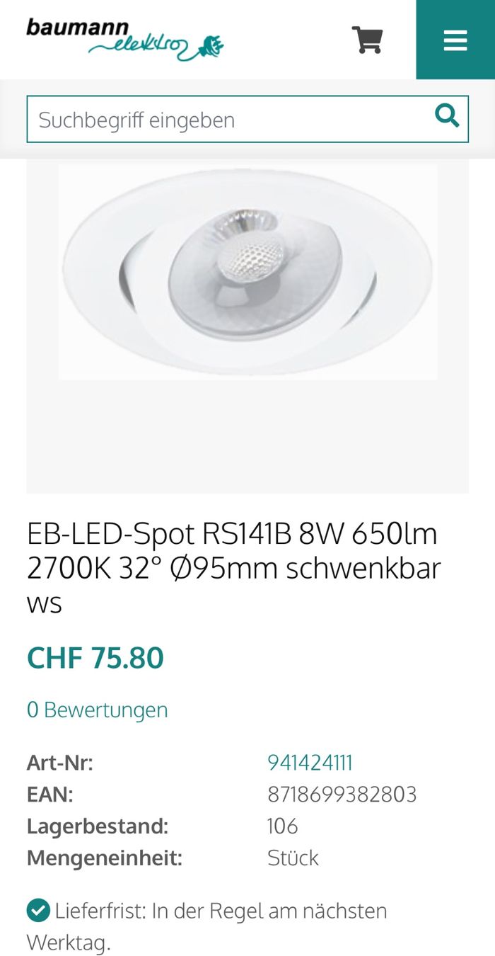 Philips Lampade: 5 spots PHILIPS LED RS141B + 1 spot ESYLUX – Usato da Vernayaz venduto da Darkfrost