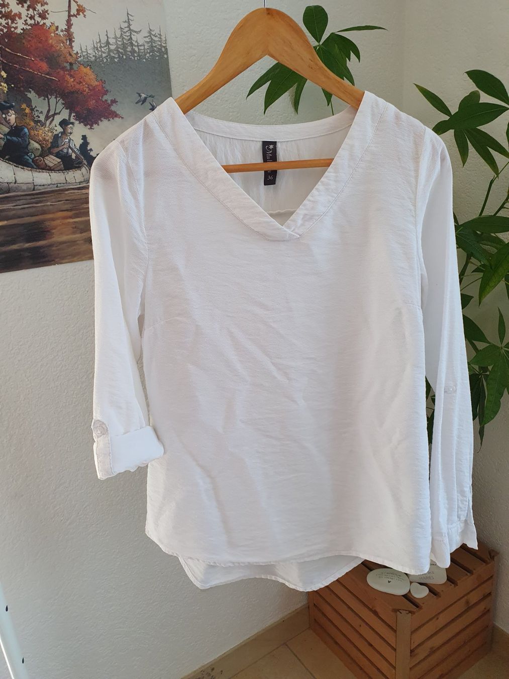 Camicette: Joli chemisier blanc, taille 36 – Usato da Courroux venduto da sv235