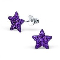 Stern violett Kinderohrstecker 925Silber