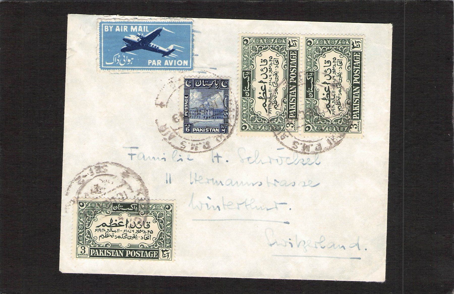 Tutti i francobolli: Flugbrief : Pakistan - Winterthur , gel. 1931 – Usato da Reichenburg venduto da Pipo-67