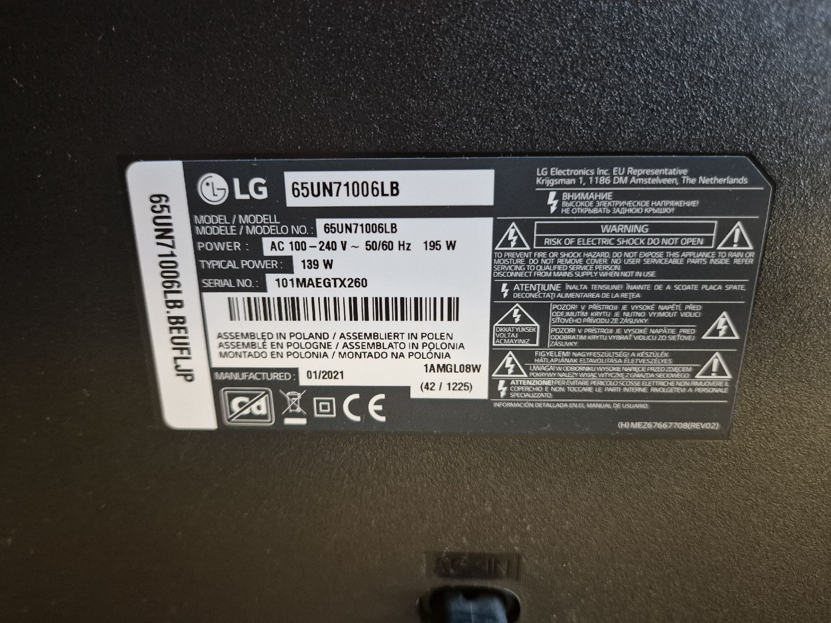 Televisori: Fernseher LG 65 Zoll – Usato da Horgen venduto da S_Burmester 7