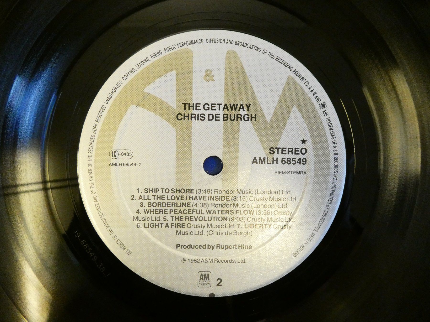 Dischi in vinile: LP "Chris de Burgh - The Getaway" (VG) – Usato da Münchenstein venduto da tsp01 5