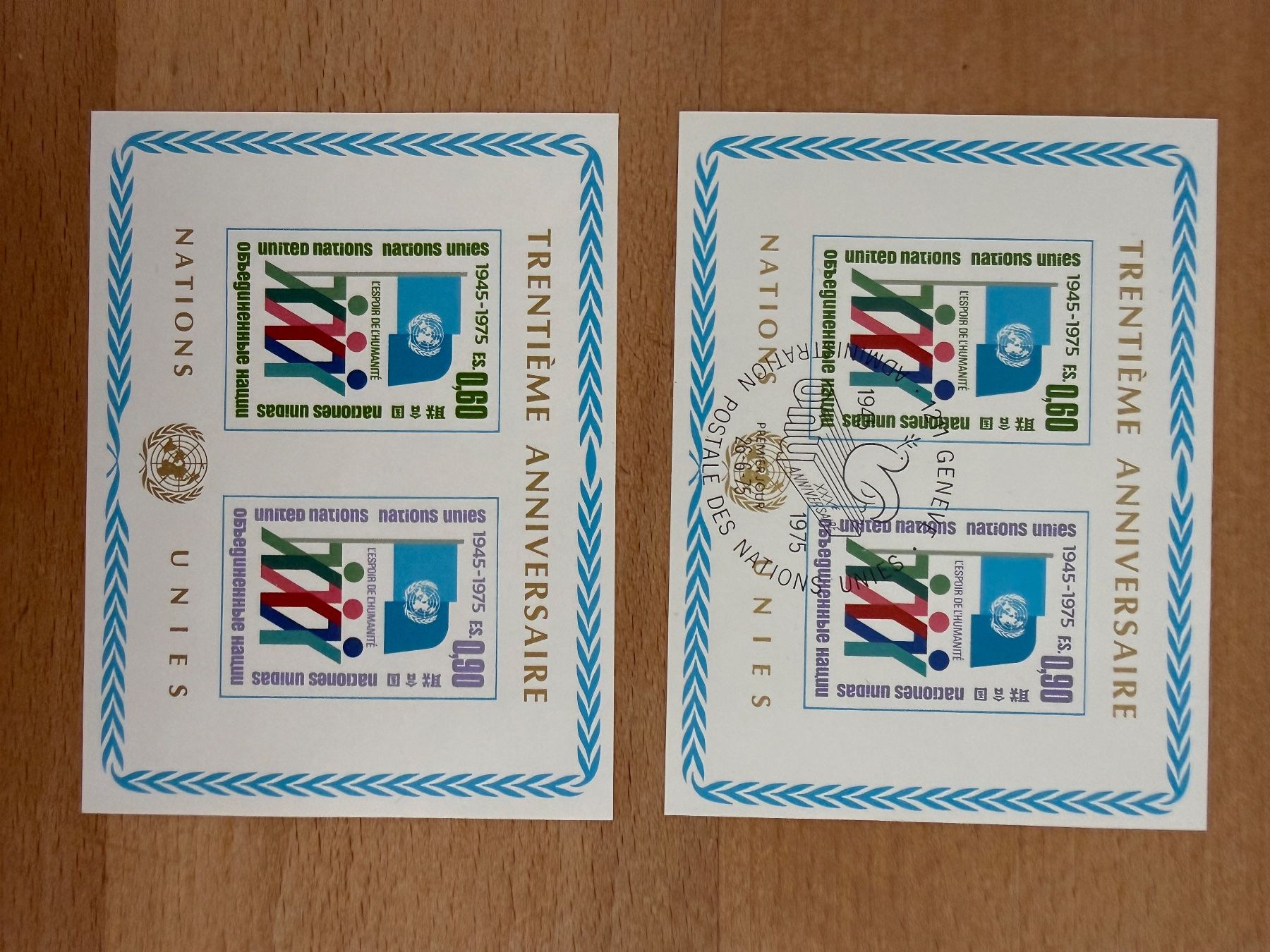 Tutti i francobolli: 2 x Gedenkblock UNO 1975 – Nuovo (secondo la descrizione) da Bülach venduto da Smi1962