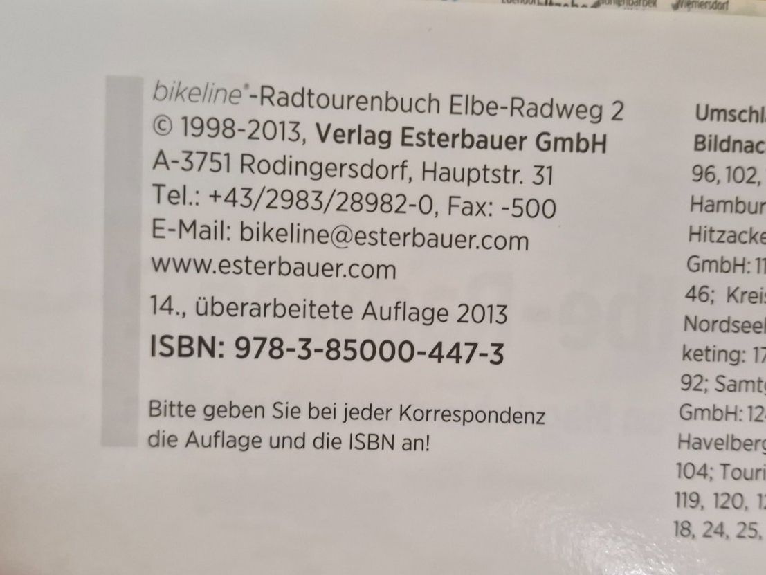Libri: bikeline Elbe-Radweg 1+2 – Usato da Zell ZH venduto da Eva-Jana 5