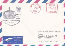 Sonderflug 25 Jahre AUA-Flug Wien - Genf 1985, ab UNO Wien