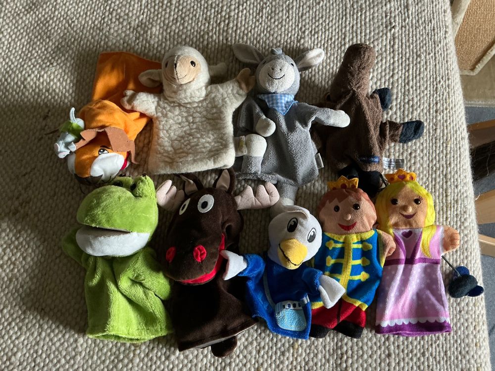 Handpuppen-Set – 36,1 Cm Plüschpuppen Mit Bewegbarem Mund, Berufe Wie Arzt, Feuerwehrmann, Koch, Pirat, Für Rollenspiele & Geschichtenerzählen
