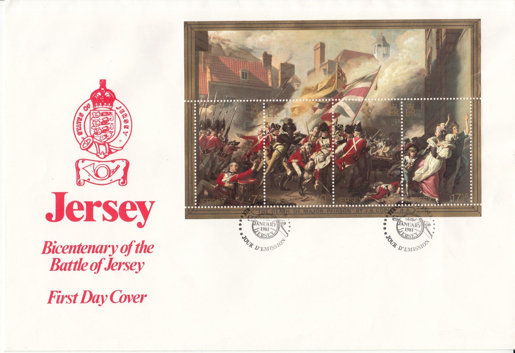 Alle Briefmarken: Jersey / Grossbritannien Mi Block 2 FDC – Gebraucht aus Bürglen TG von StampGraf