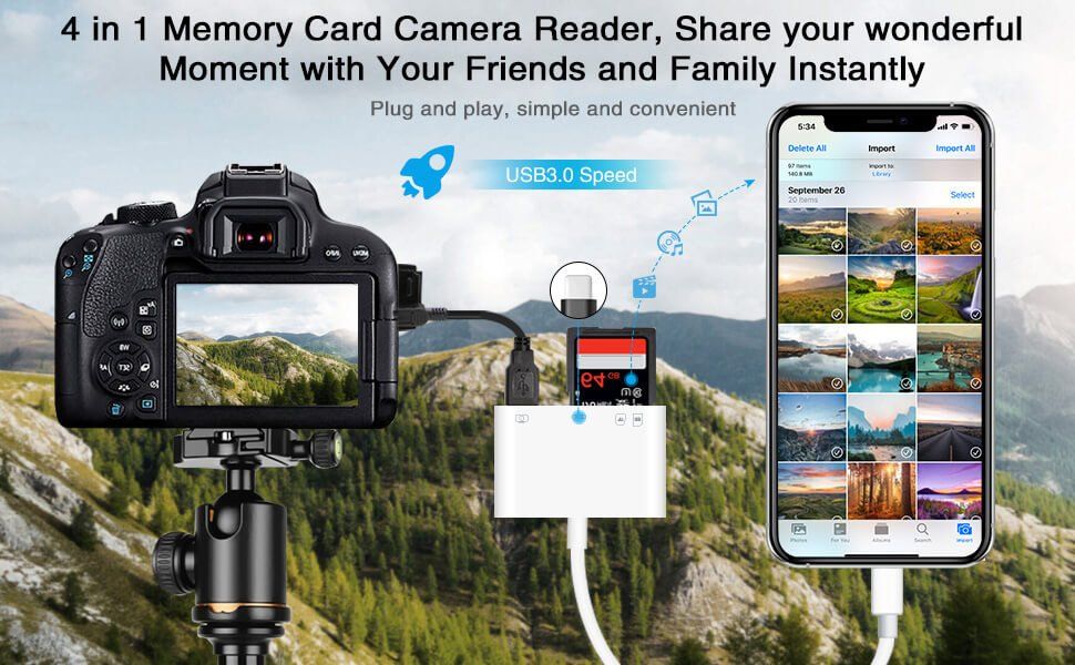Lettori di schede: iPhone 4-in-1-SD-TF-Speicherkarten-OTG-Adapter – Nuovo e nell'imballaggio originale da Unterägeri venduto da RmOnline 4