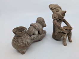 2 südamerikanische Tonfiguren