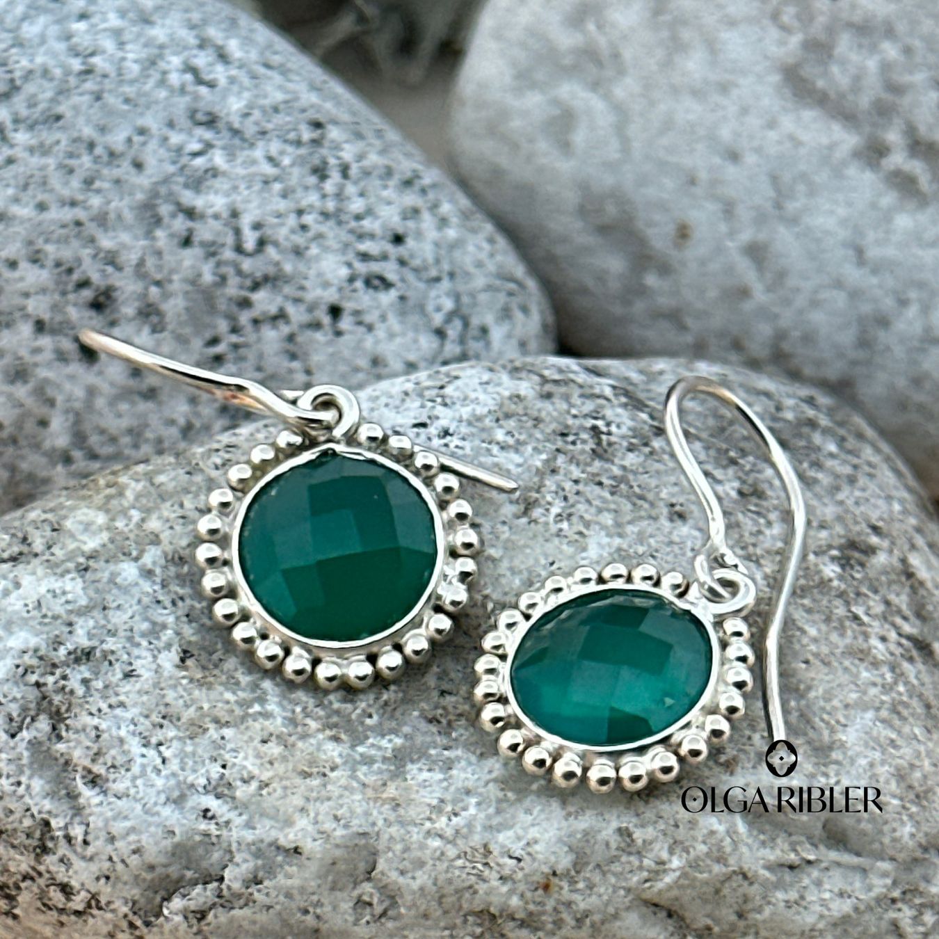 Olga Ribler Ohrringe & -stecker: Ohrhänger - grüner Onyx - Silber 925 – Neu (gemäss Beschreibung) aus Luzern von Schmuckoutlet 1