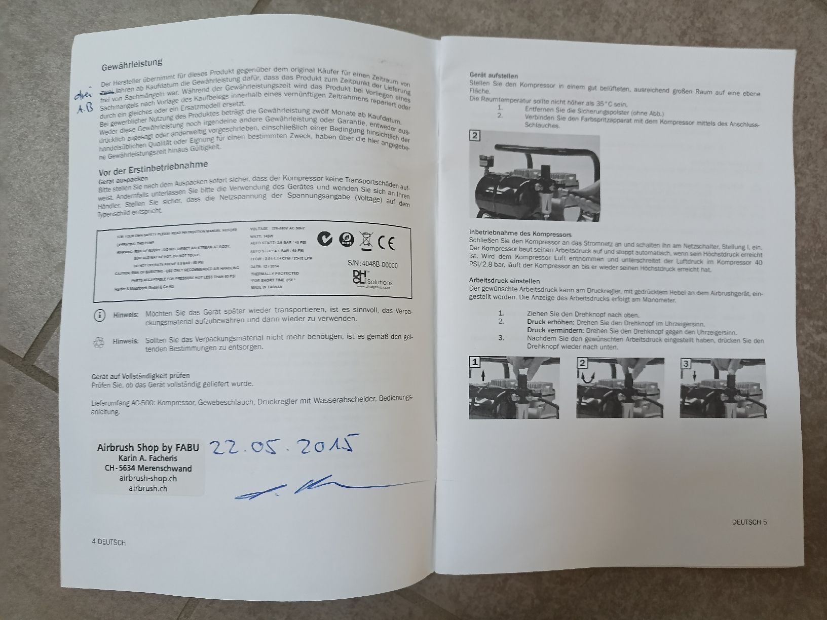 Compresseurs: Airbrushkompressor Sparmax AC 500  – D'occasion à Ossingen par Swoody 7