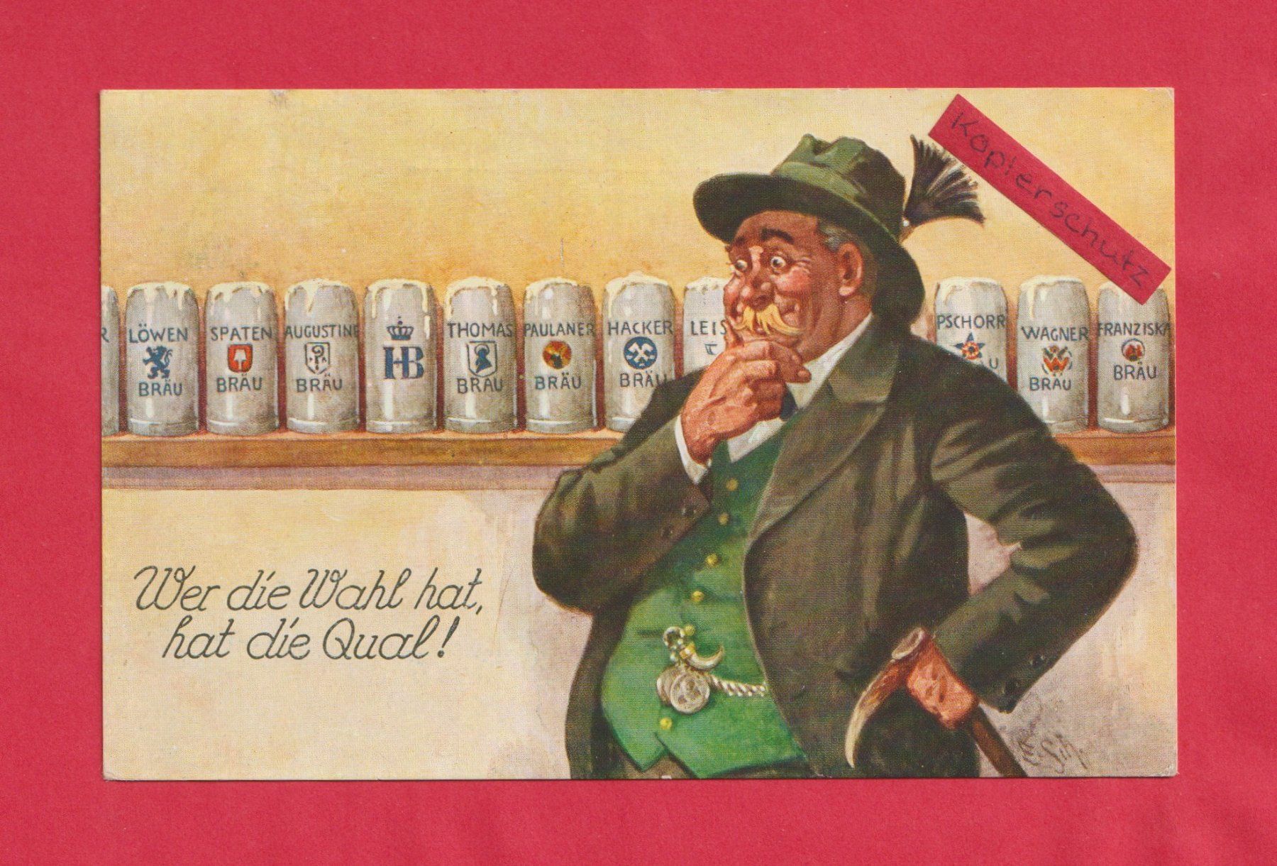 Cartoline postali: Wer die Wahl hat, hat die Qual !  mit Bier – Usato da Zürich venduto da Gill46