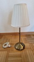 Ikea Lampe, goldfarben, mit weissem Schirm