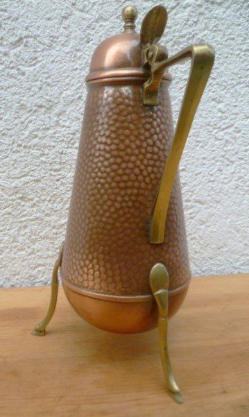 Teekannen: Antike Kaffeekanne Kupfer Messing mit Deckel – Gebraucht aus Effretikon von Heimstudio 4