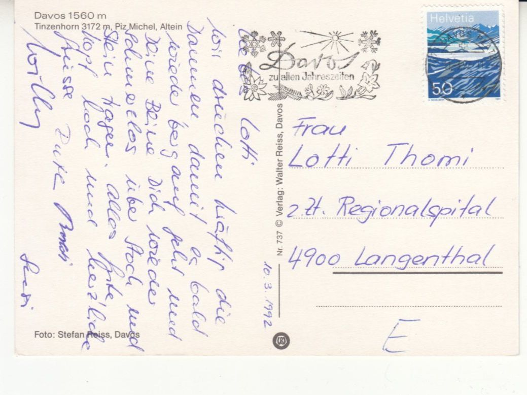 Cartoline postali: Davos 1992 – Usato da Bürglen TG venduto da StampGraf 1