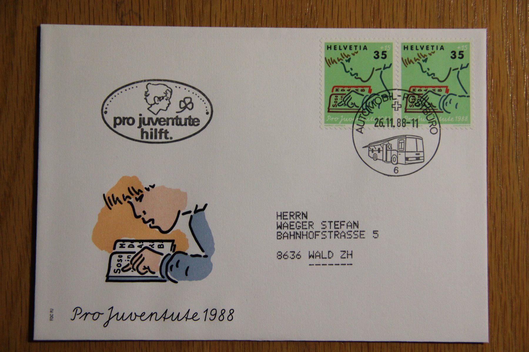 Alle Briefmarken: Schweiz 1988 - Pro Juventute hilft – Neu (gemäss Beschreibung) aus Jona von Southafrica07