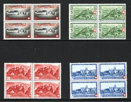 PP 1944 Stadt- + Landschaftsbilder Viererblöcke  pf SBK 60.-