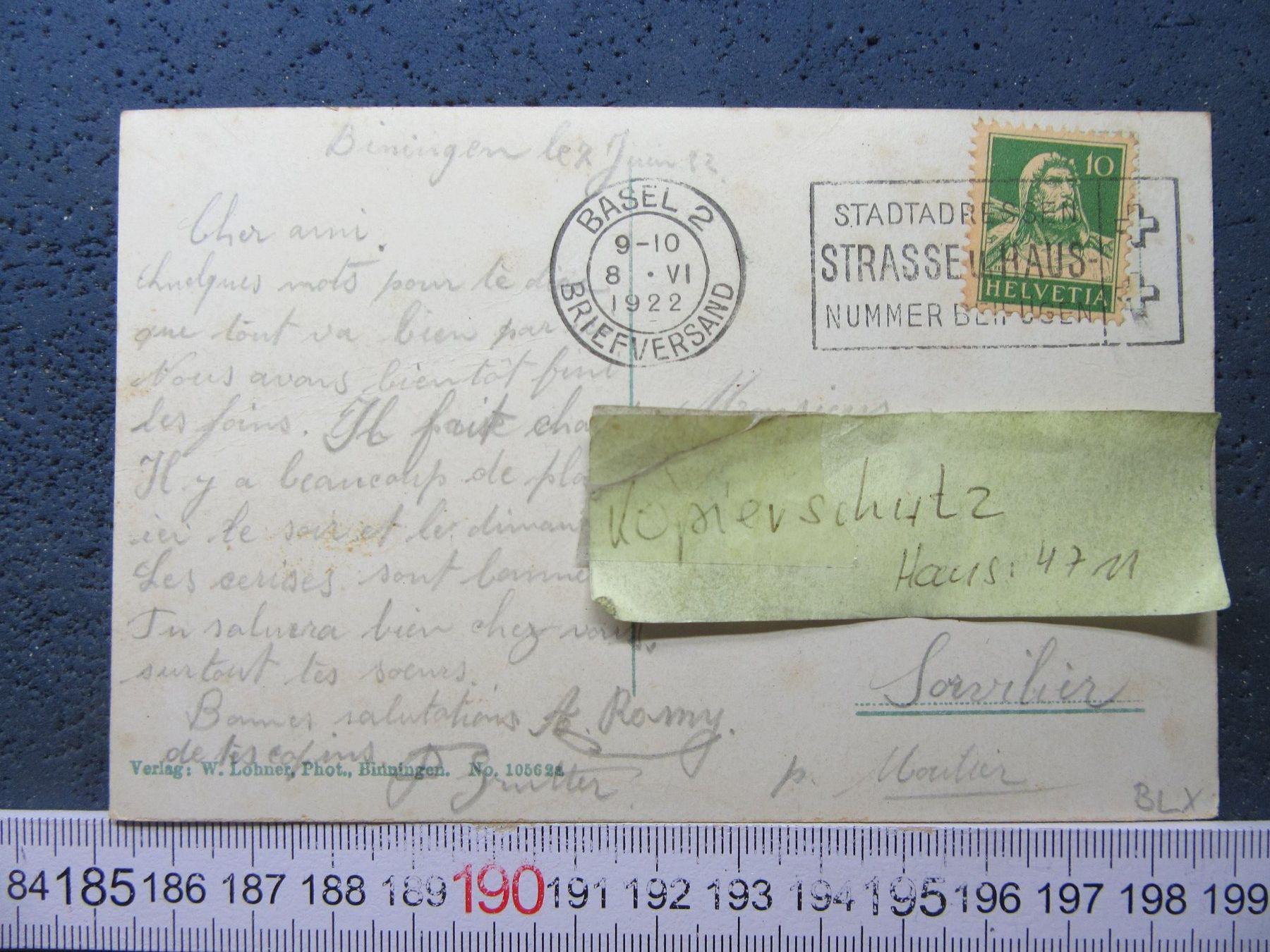 Cartoline postali: BINNINGEN BL AK 1922 ST.MARGARETHEN – Usato da Ettingen venduto da Hausi4711 1