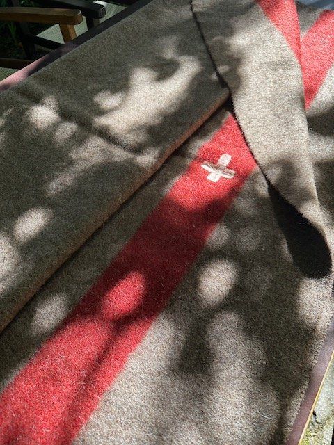 Schweizer Armee Coperte: Original Schweizer Armee-Wolldecke von 1939 – Usato da Brissago venduto da E_shop 3