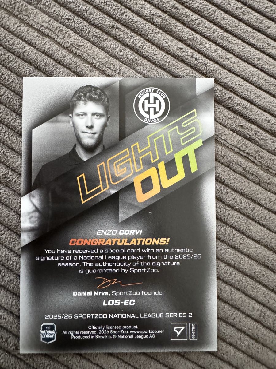 Sportzoo Sammelbilder & Trading cards: Enzo Corvi Autogramm Karte - HC Davos - 2025/26 - Rarität – Neu (gemäss Beschreibung) aus Rapperswil SG von ste_99 1