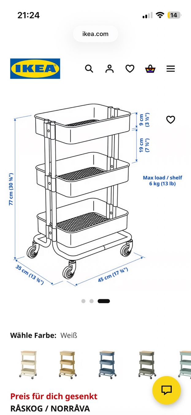 Ikea Dessertes: Ikea Raskog Rollwagen weiss – D'occasion à Olten par ari_jxn9 2