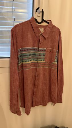 Camicia Vans Uomo Taglia M, Motivo Etnico, Ottime Condizioni