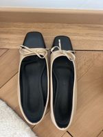 Elegante Ballerinas, beige/schwarz, Grösse 43, wie neu!