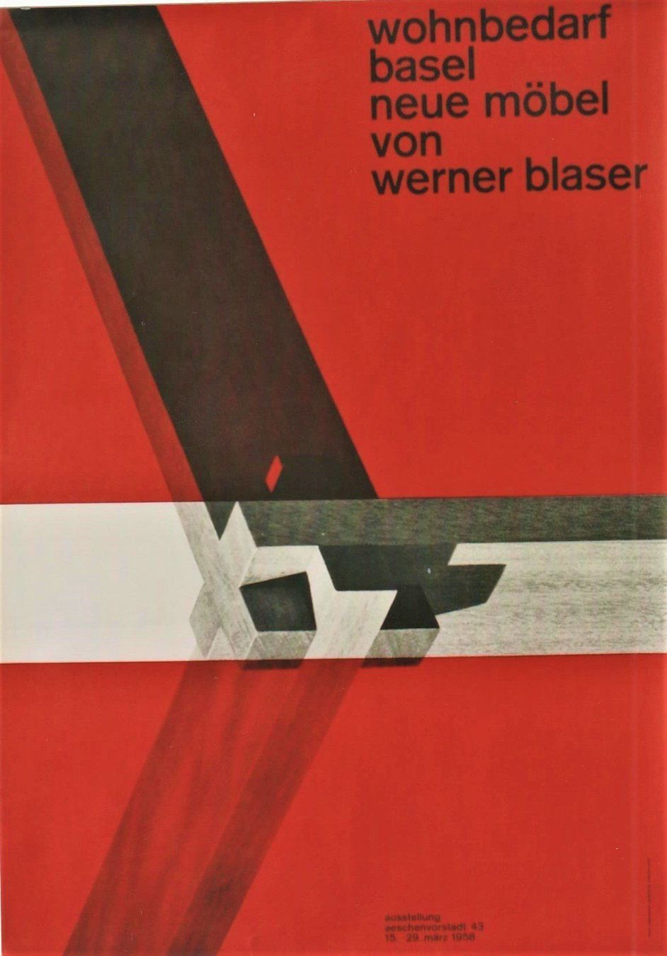 Foto & Immagini: WOHNBEDARF BASEL NEUE MOEBEL 1958 - Original Plakat – Usato da Blonay venduto da postercollection