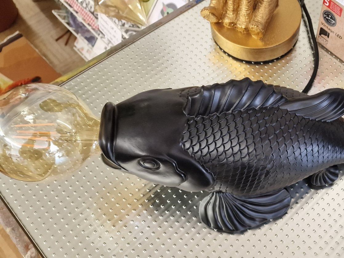 Lampade: Koi Fisch Lampe Schwarz – Nuovo e nell'imballaggio originale da Schaffhausen venduto da AtelierPudesco 4