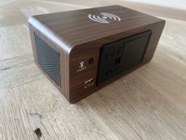 Stylischer Bluetooth-Lautsprecher mit Uhr & Ladegerät - NEU!