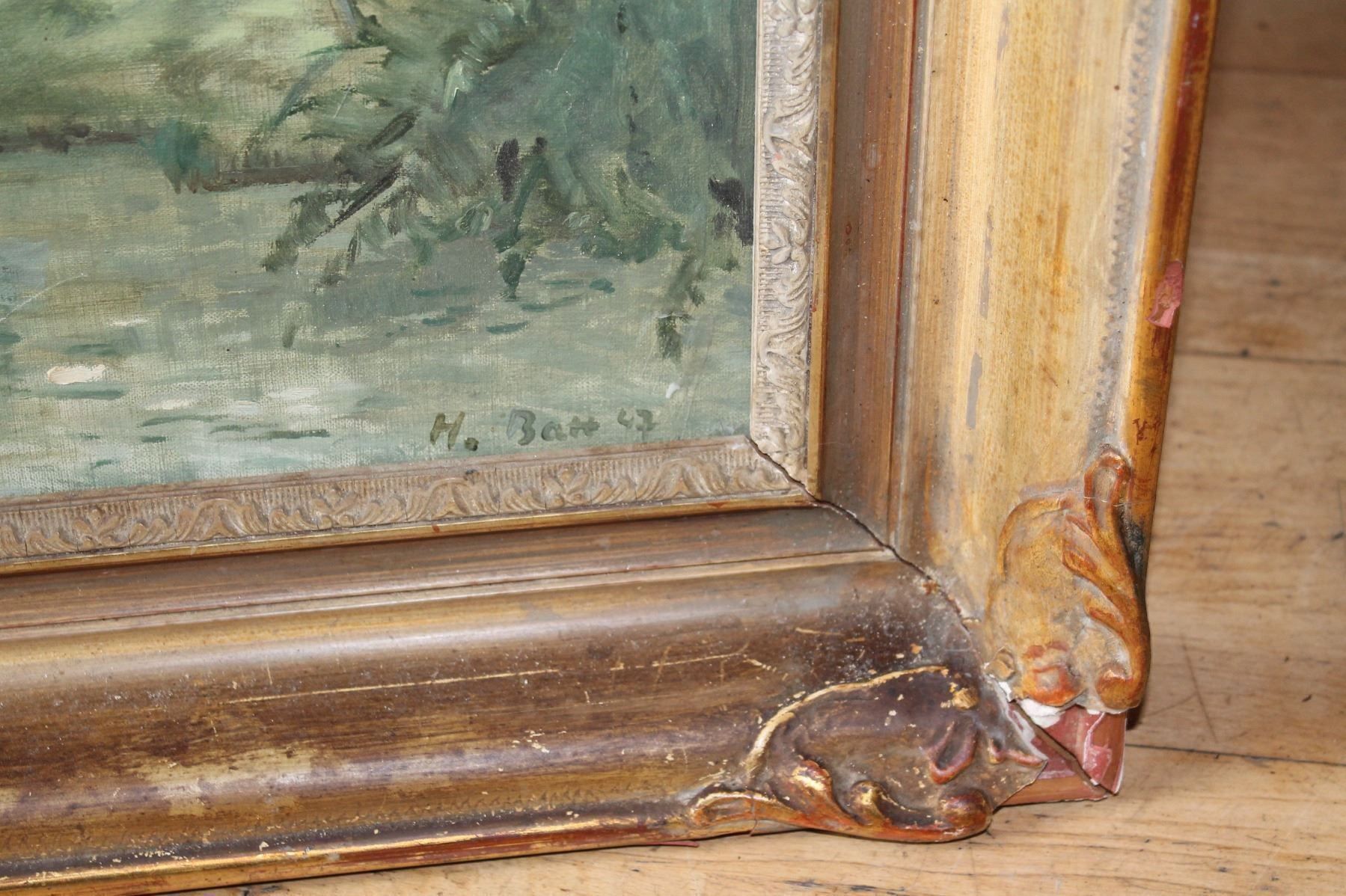 Gemälde: Gelegenheit original Gemälde "Landschaft H. Batt 1943" – Gebraucht aus Rüschegg-Heubach von Ofen111 6