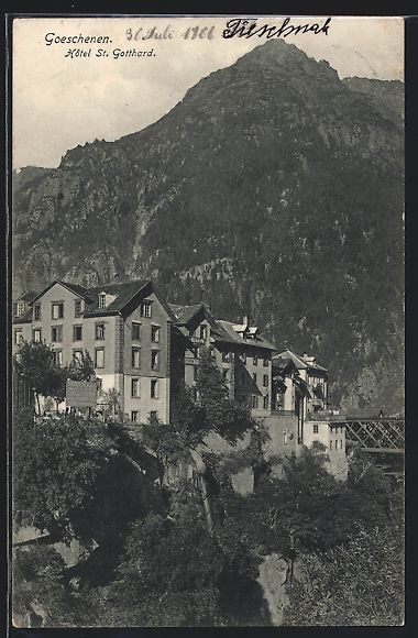 Ansichtskarten: AK Göschenen, Hotel St. Gotthard – Gebraucht aus Berlin von bartko-reher