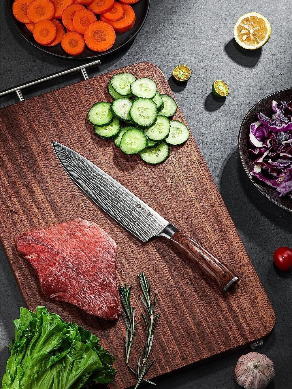 Coltelli da cucina: Professionelles Küchenmesser mit Texturmuster, 20cm – Nuovo e nell'imballaggio originale da Oberentfelden venduto da abz_l7vm 6