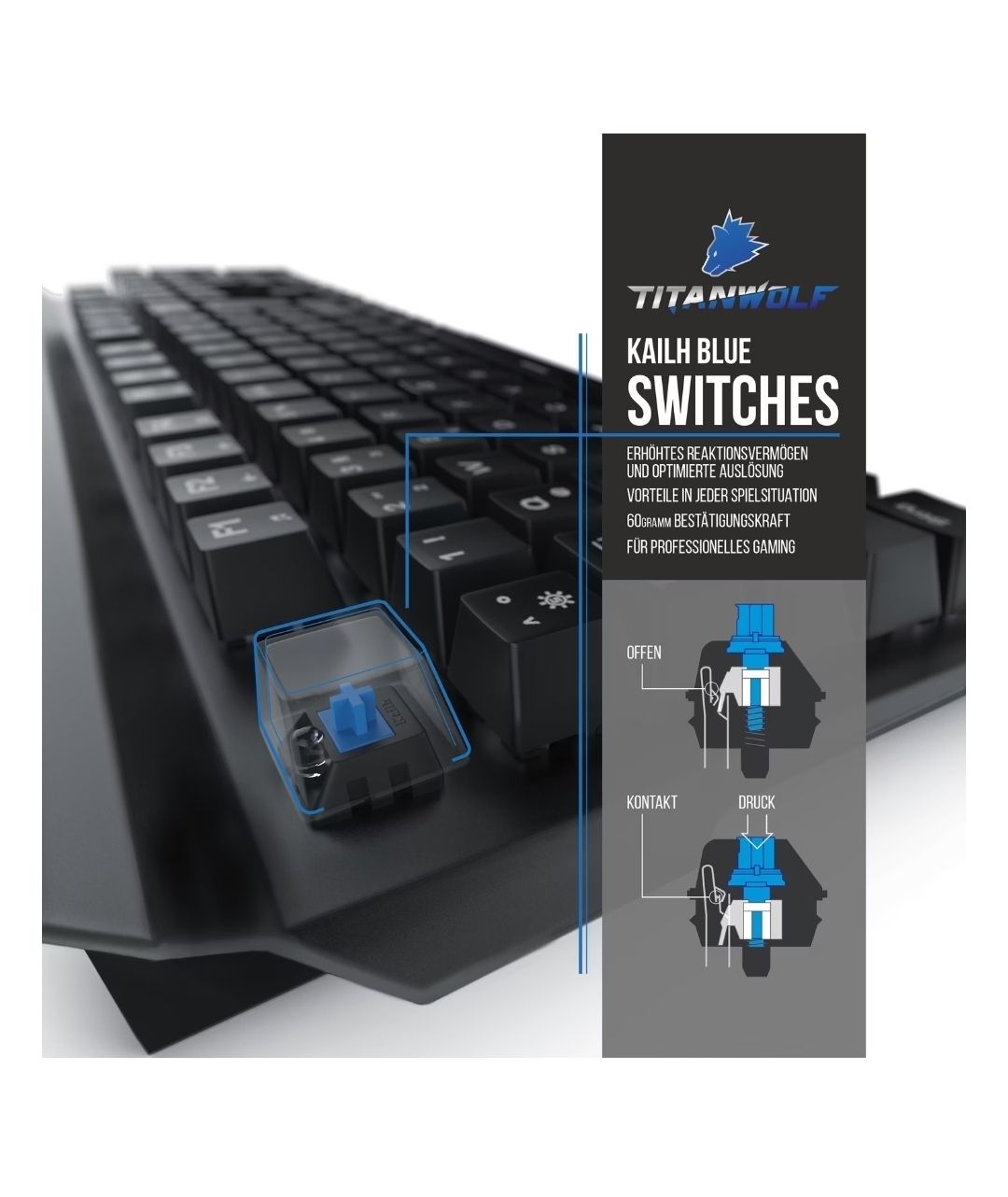 Tastaturen: TITANWOLF MECHANICAL KEYBOARD – Neu und originalverpackt aus Gränichen von KBE01 4